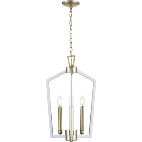 Lizabeth 3 Light 16 inch Matte White/Modern Gold Pendant Ceiling Light
